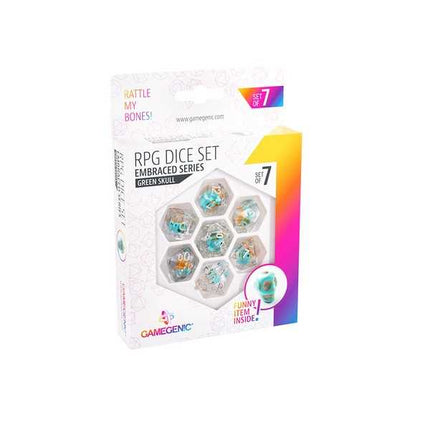 Gamegenic Embraced Series - Green Skull - RPG Dice Set (7pcs) Multicolor